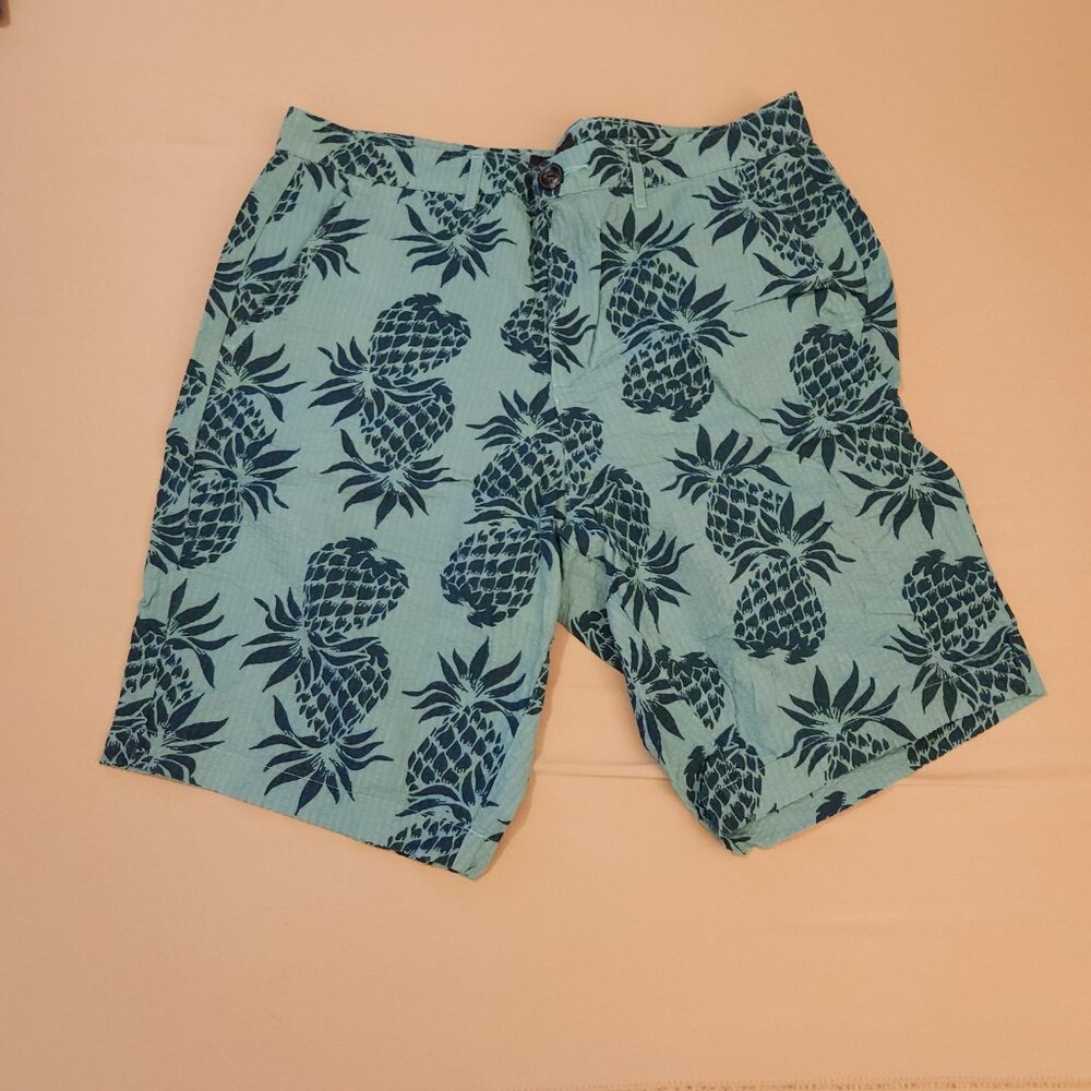 Jachs NY Pineapple Print Seersucker Short, 31"